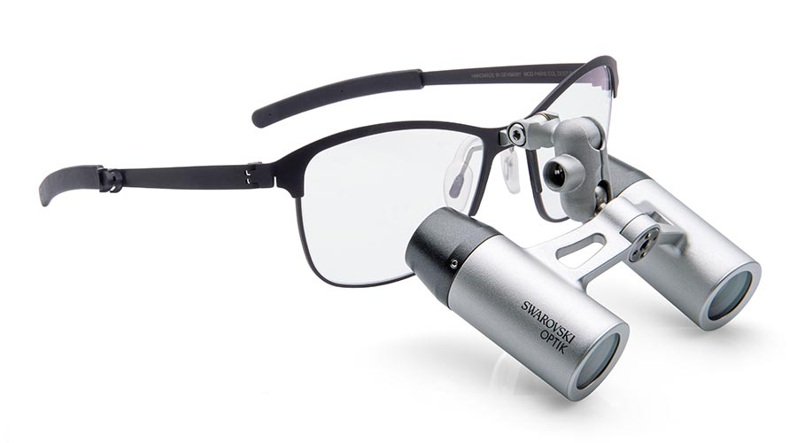 Magnifying Glasses iMag 4.0x-6.0x Titanium Paris Flip-Up - made with Swarovski Optics