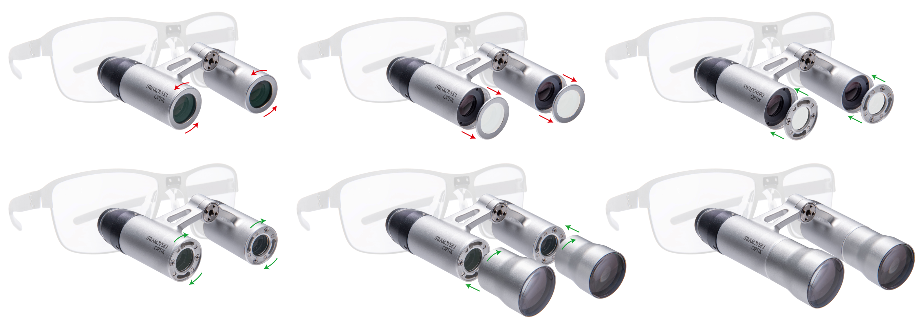 Oculaires d'appoint Macro-Line 2.5x pour oculaires de lunettes-loupes Swarovski/Zeiss